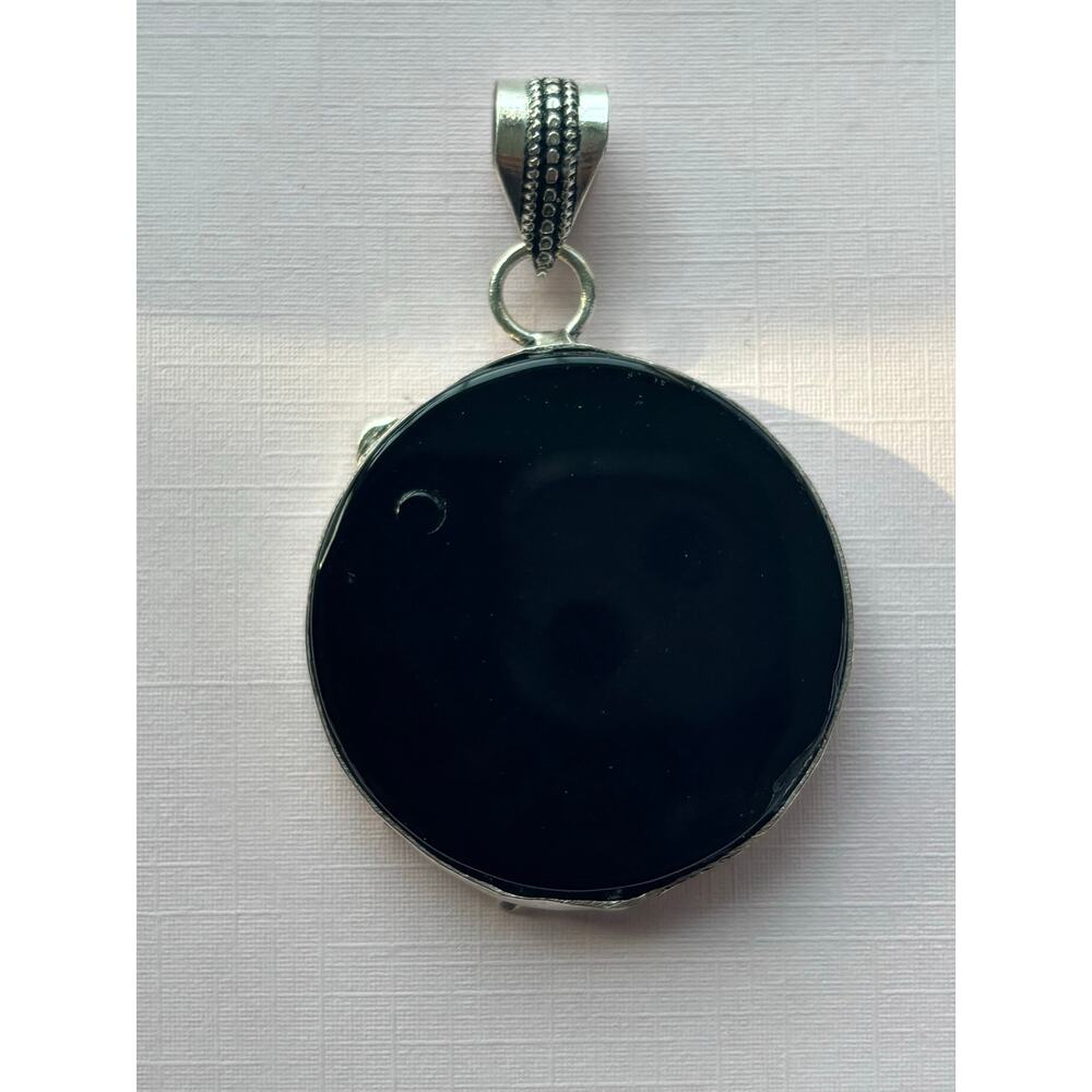 925 Sterling Black Onyx Fairy Pendant - Picture 4 of 4